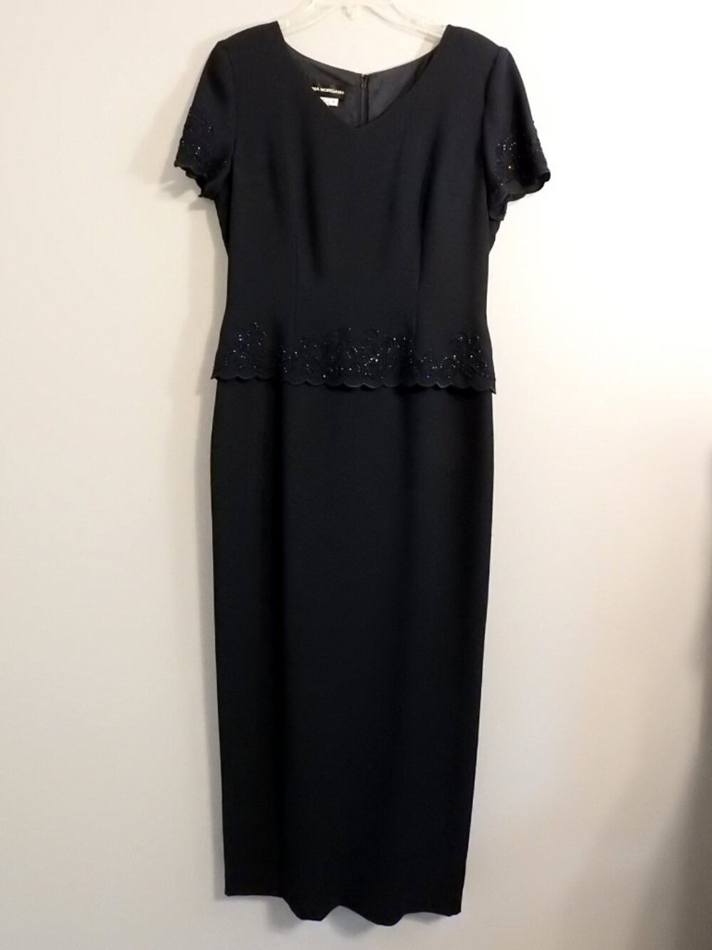 Donna Morgan Navy Evening Dress with Sequins - Size 8